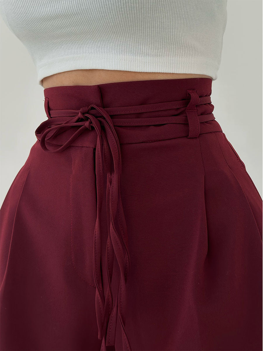 Stefania - Pantalones anchos de cintura alta