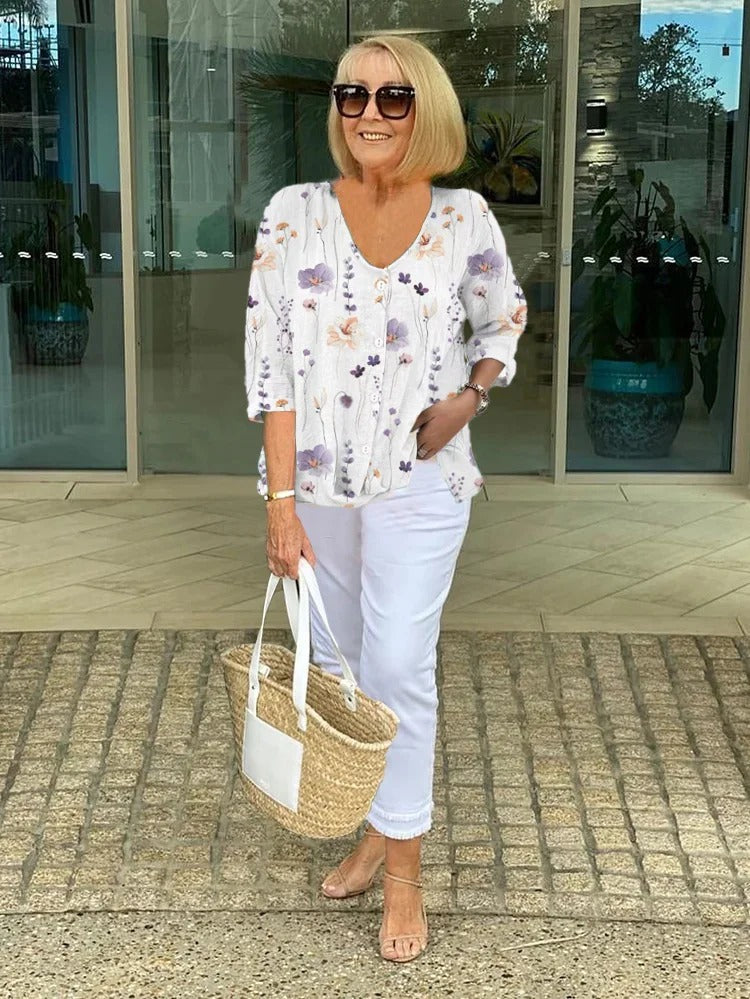 Gustawa – Blusa vaporosa de flores