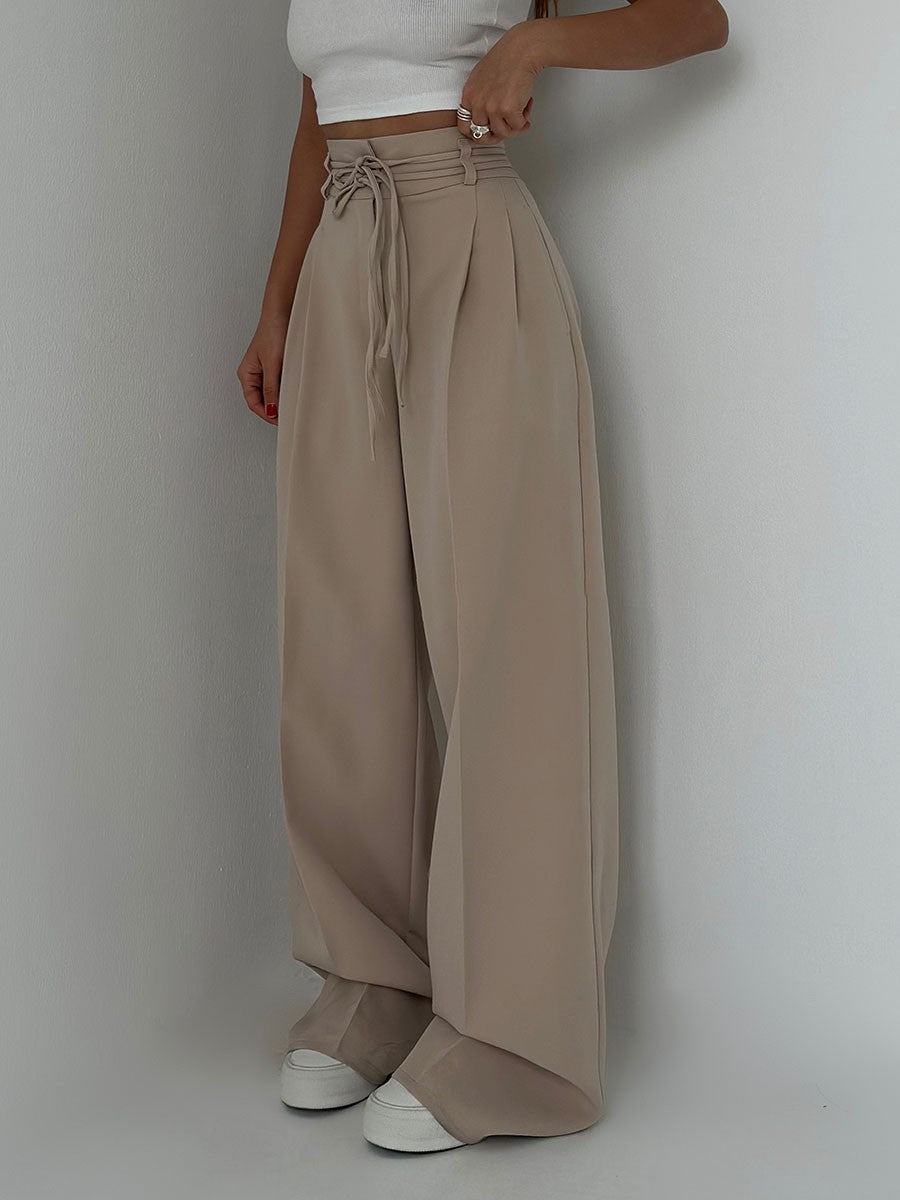 Stefania - Pantalones anchos de cintura alta