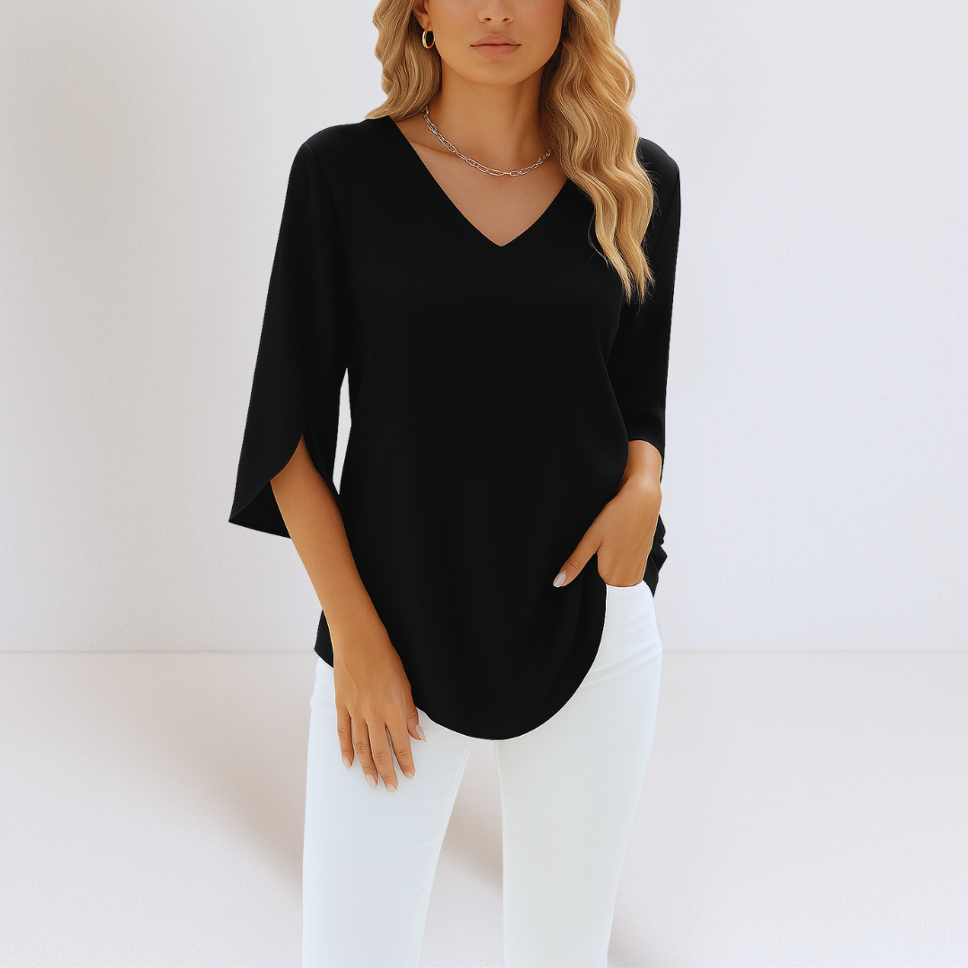 Bolesława – Blusa de verano con escote y aberturas