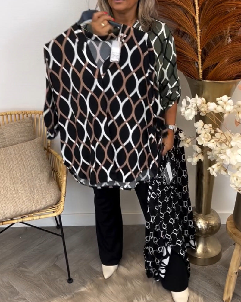 Lenoria – Blusa suelta con un estampado elegante