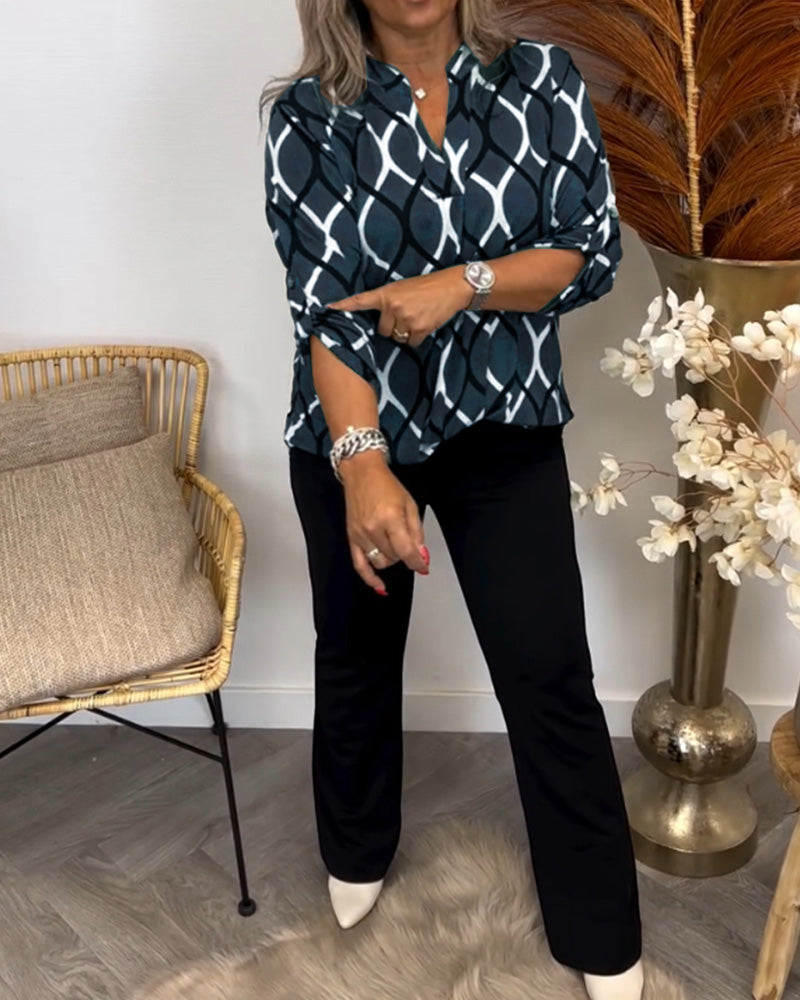 Lenoria – Blusa suelta con un estampado elegante