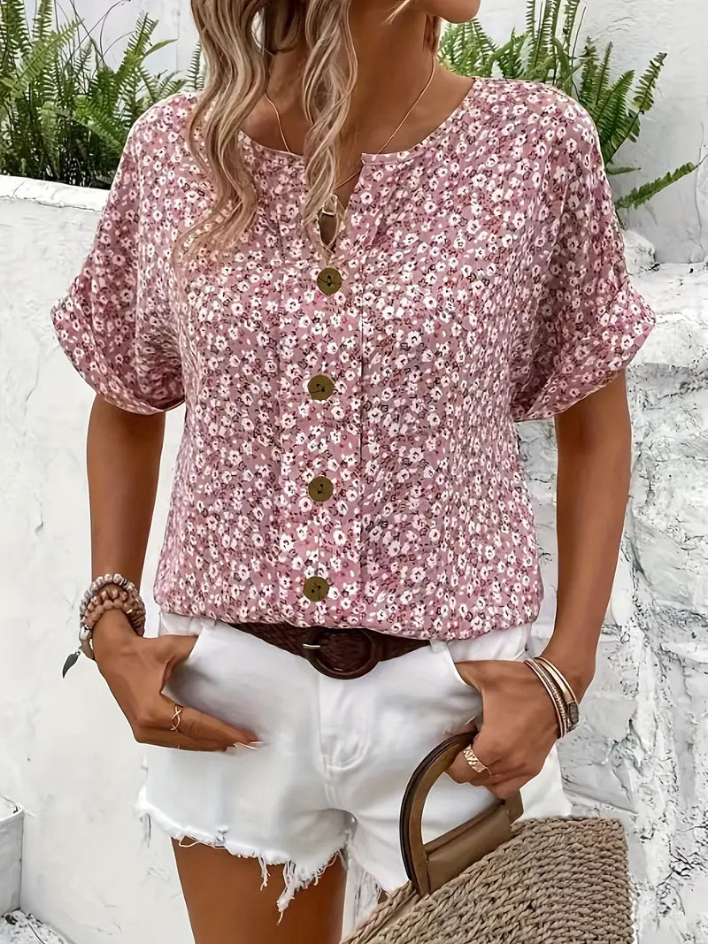 Blanka - Elegante blusa ligera con estampado floral