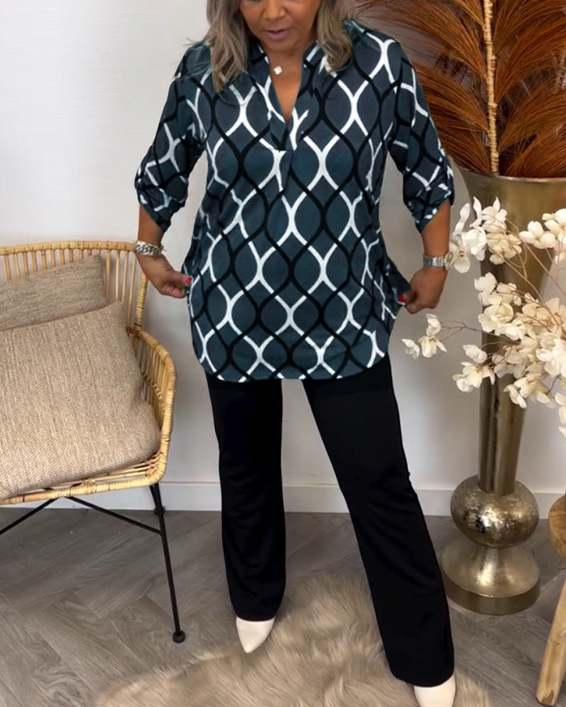 Lenoria – Blusa suelta con un estampado elegante