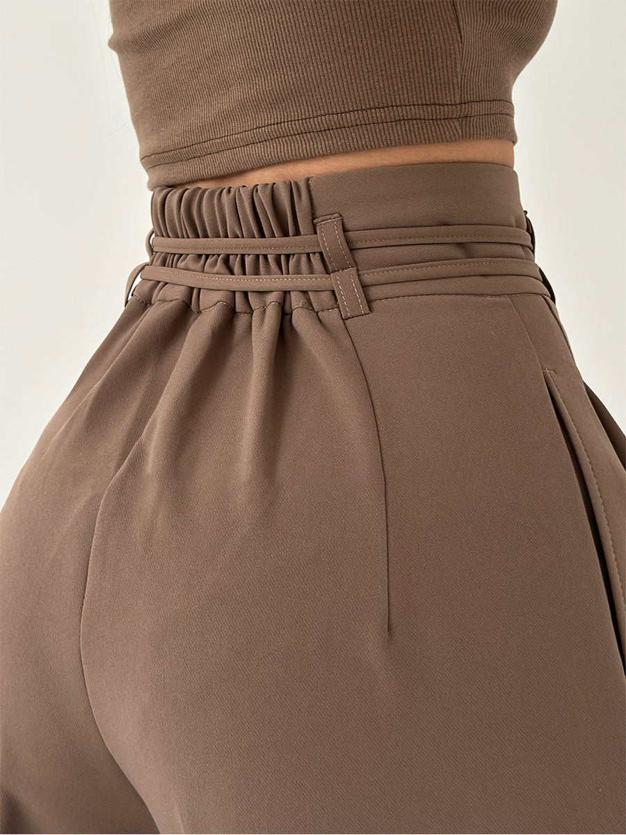 Stefania - Pantalones anchos de cintura alta