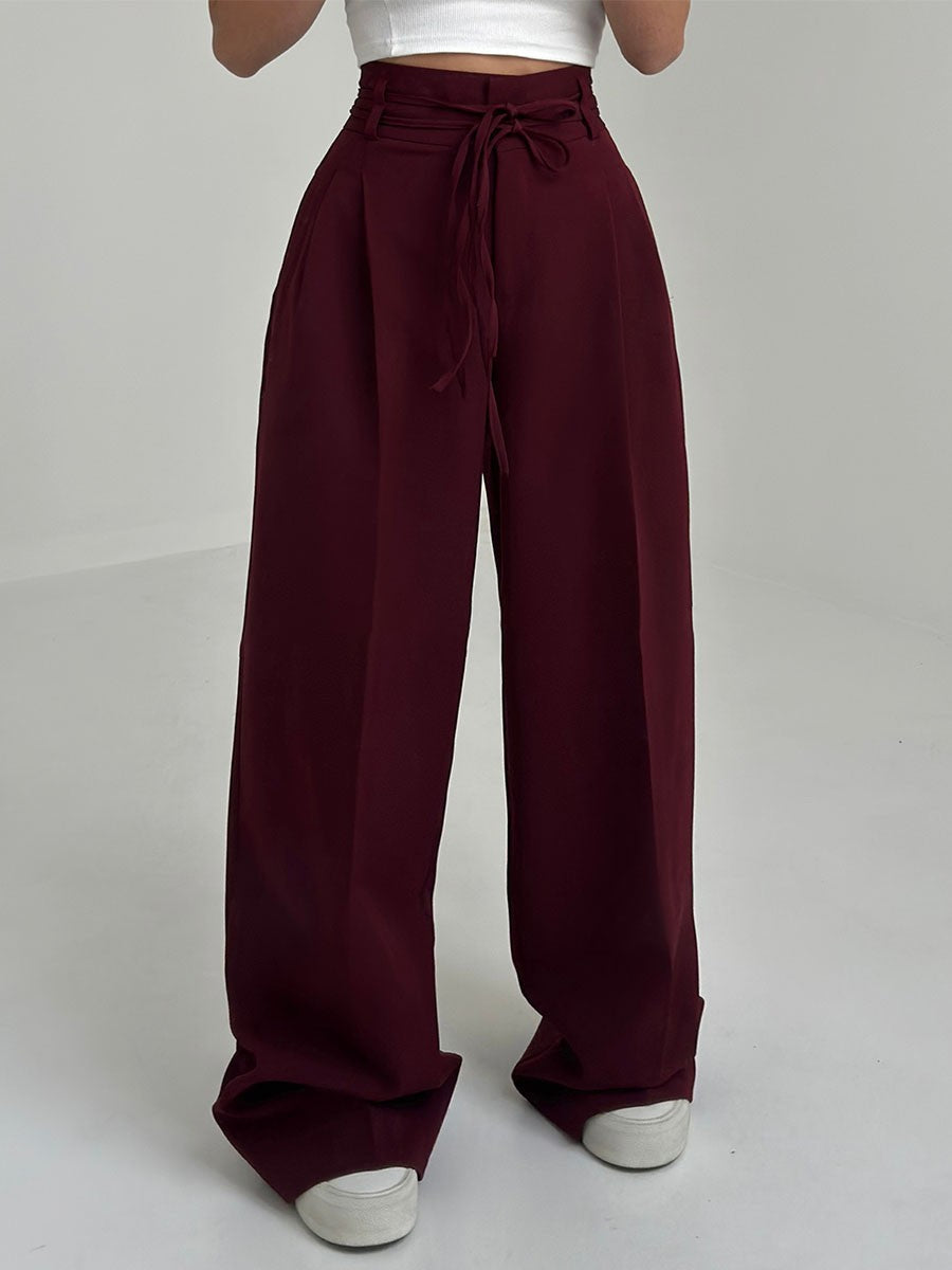 Stefania - Pantalones anchos de cintura alta