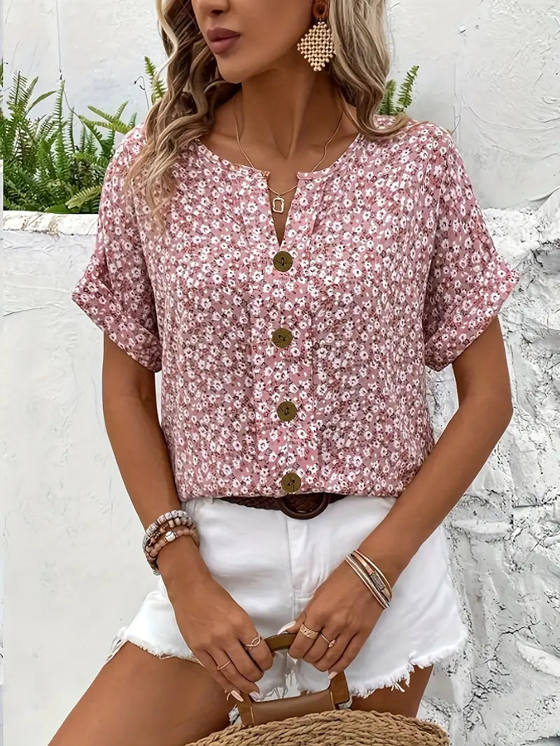 Blanka - Elegante blusa ligera con estampado floral
