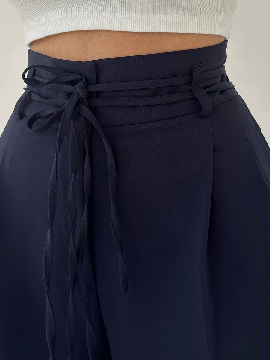 Stefania - Pantalones anchos de cintura alta