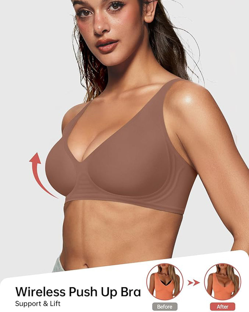 Lubenia – Sujetador push-up sin costuras con escote profundo