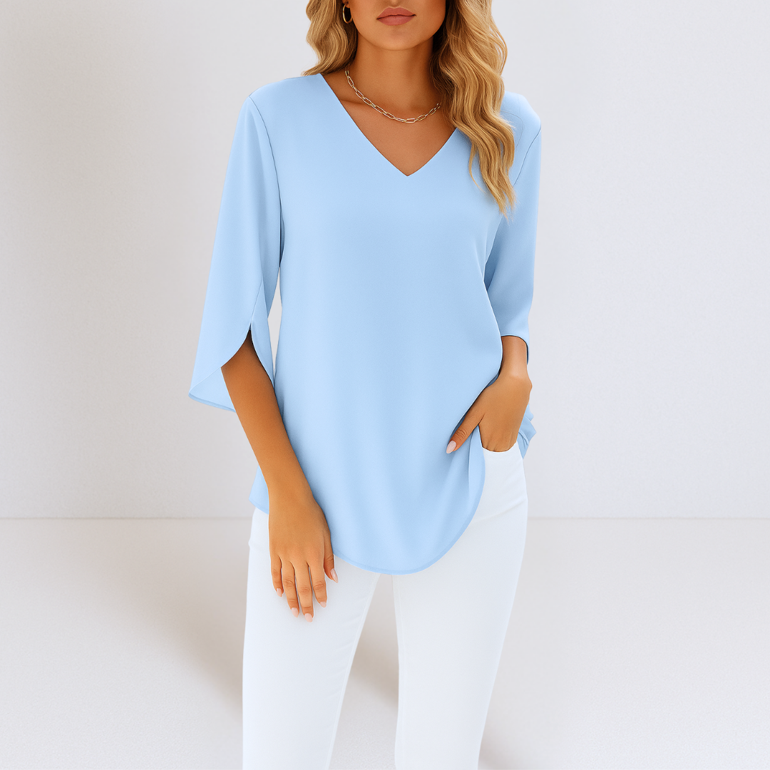 Bolesława – Blusa de verano con escote y aberturas