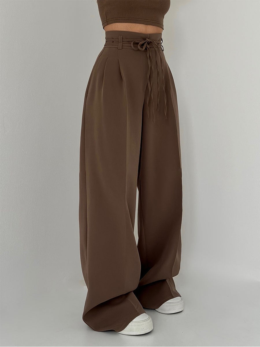 Stefania - Pantalones anchos de cintura alta