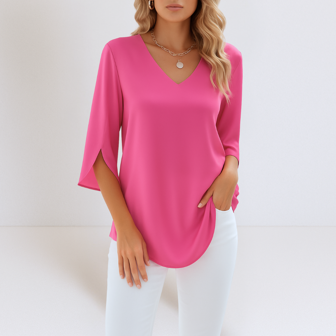 Bolesława – Blusa de verano con escote y aberturas