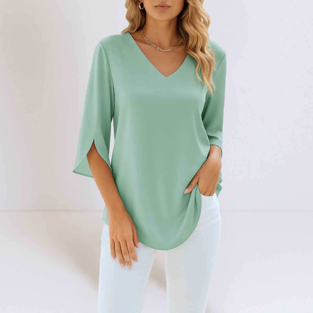Bolesława – Blusa de verano con escote y aberturas