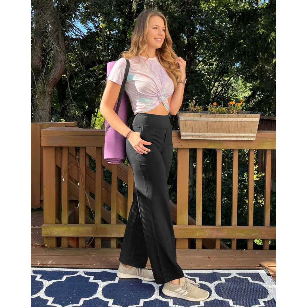 Alfreda – Pantalones de cintura alta y pierna ancha