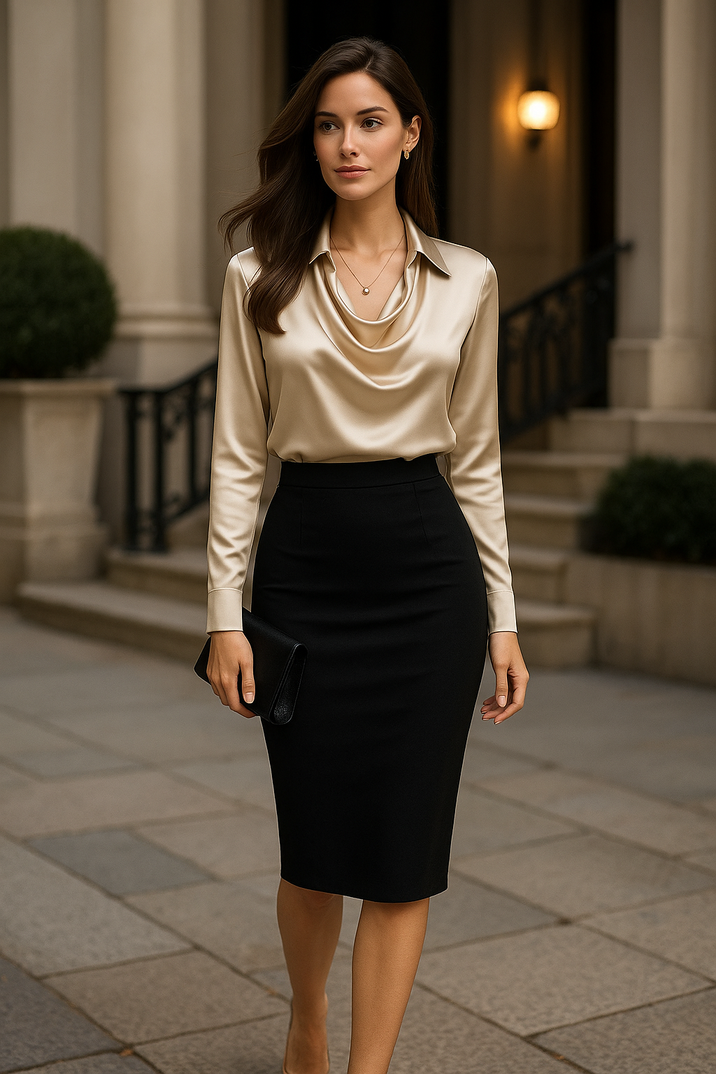 Rosela – Blusa blanca con elegante drapeado