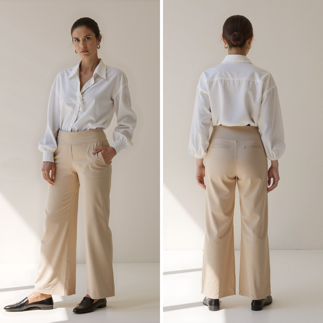 Alfreda – Pantalones de cintura alta y pierna ancha