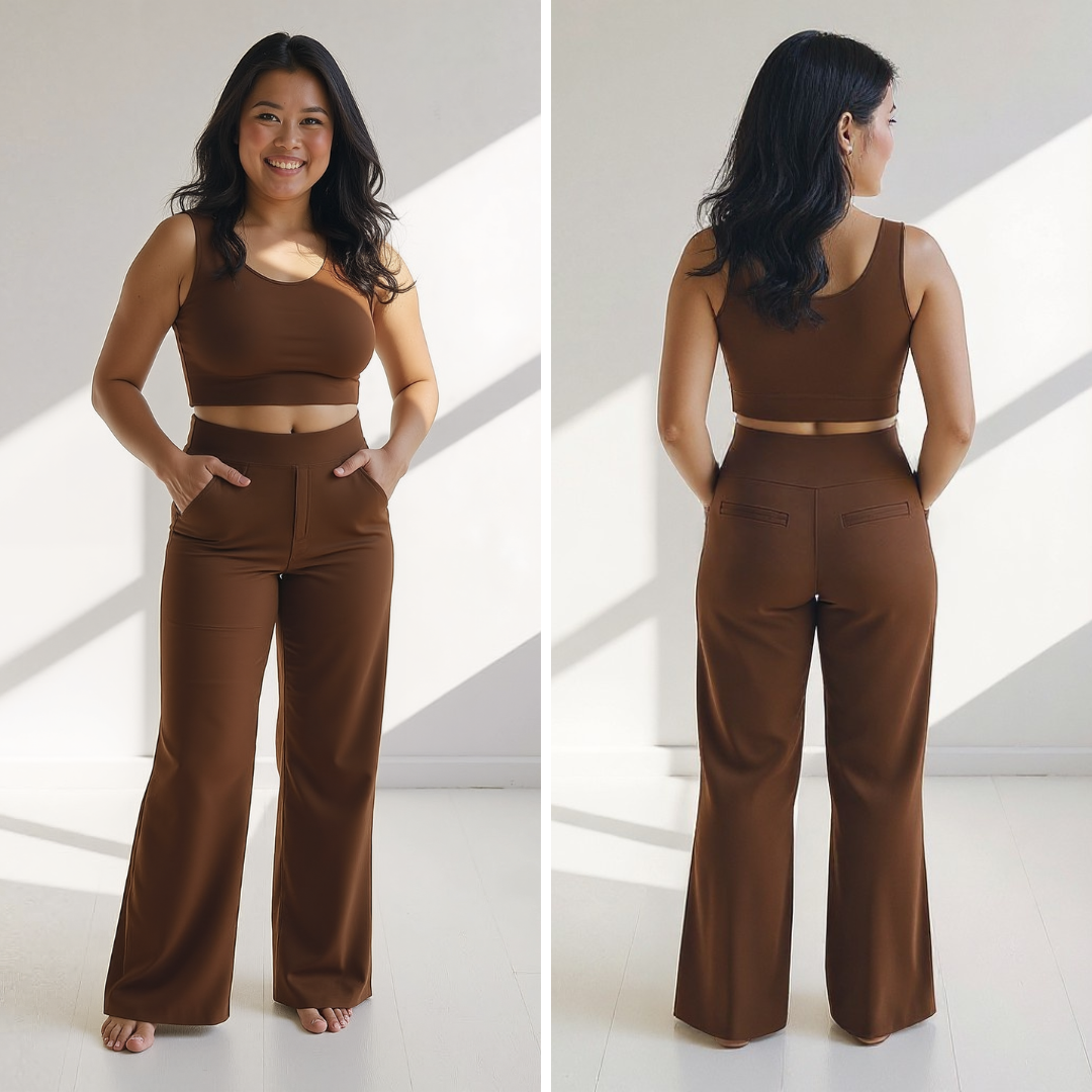Alfreda – Pantalones de cintura alta y pierna ancha