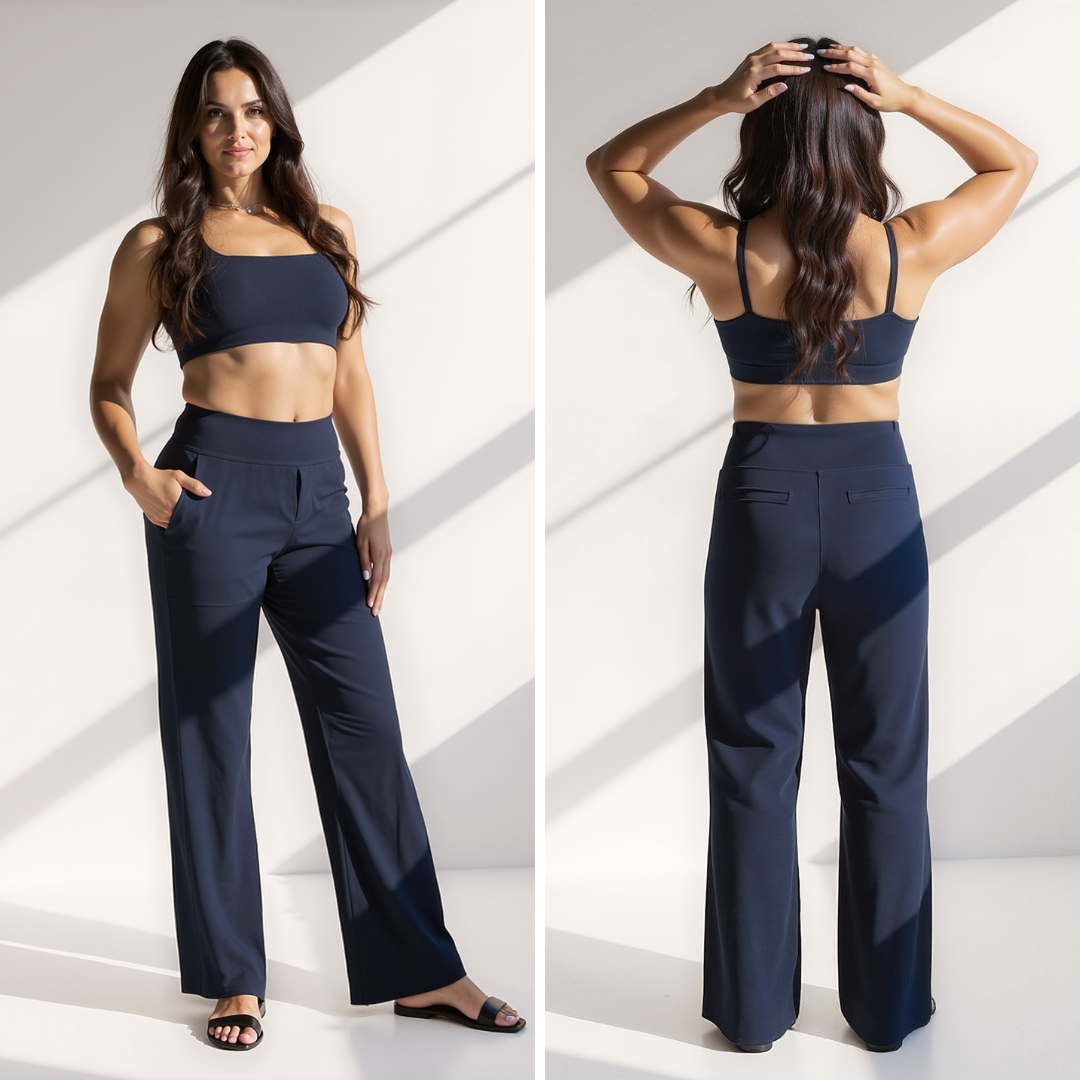 Alfreda – Pantalones de cintura alta y pierna ancha