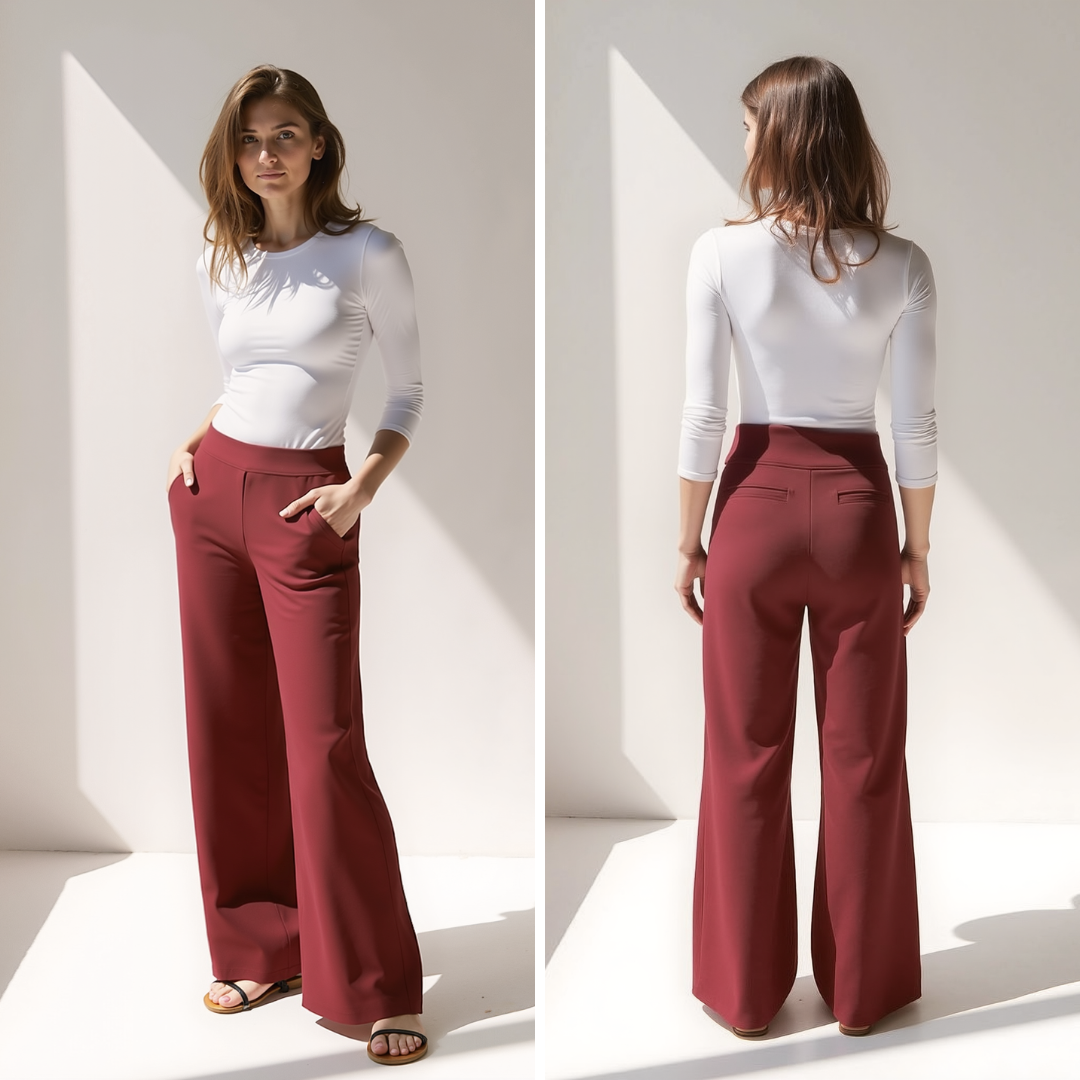 Alfreda – Pantalones de cintura alta y pierna ancha