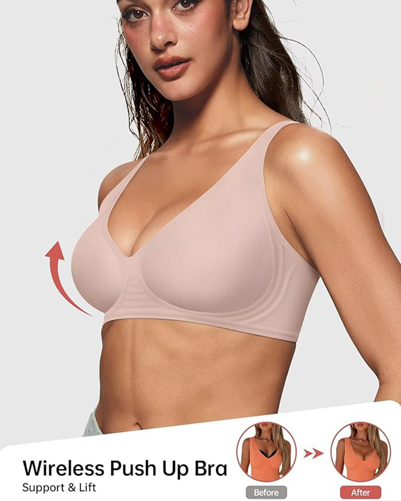 Lubenia – Sujetador push-up sin costuras con escote profundo