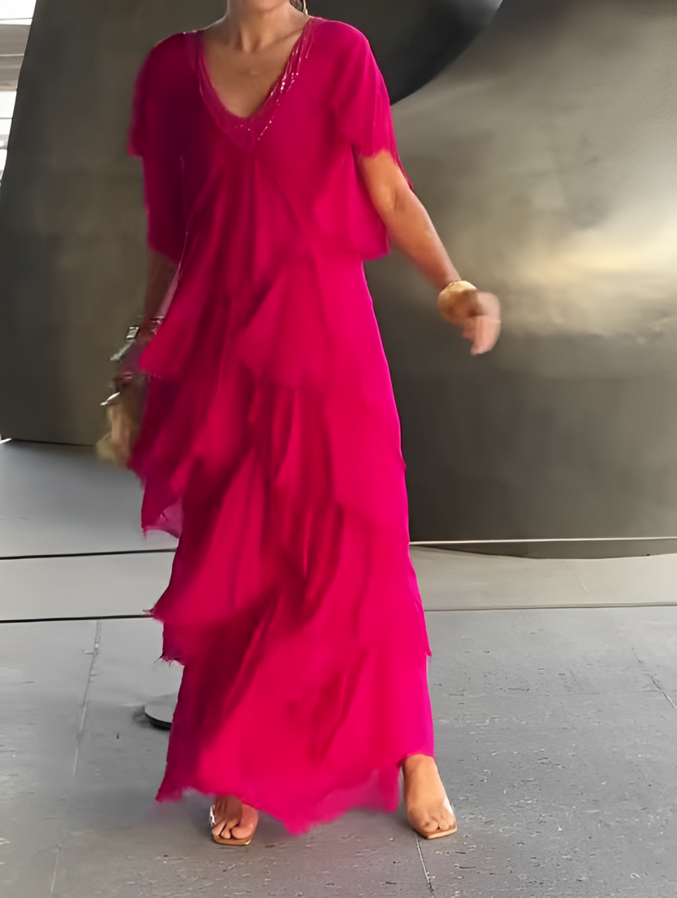 Bronisława – Vestido largo vaporoso con un toque artístico