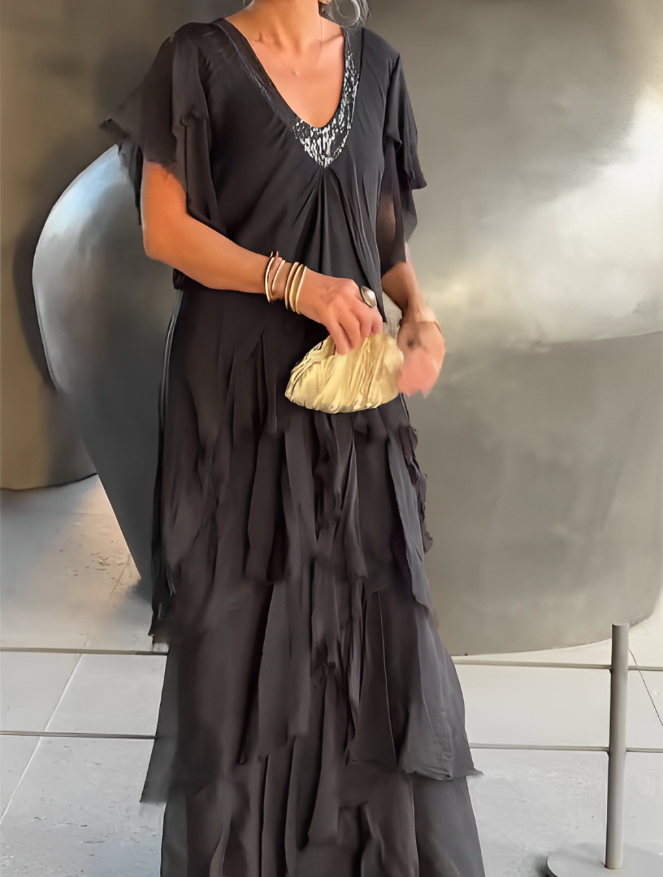 Bronisława – Vestido largo vaporoso con un toque artístico