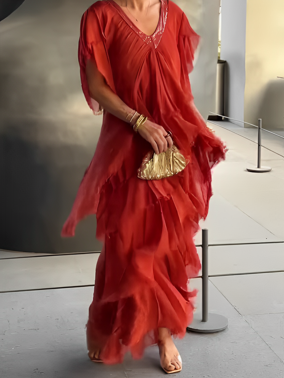 Bronisława – Vestido largo vaporoso con un toque artístico