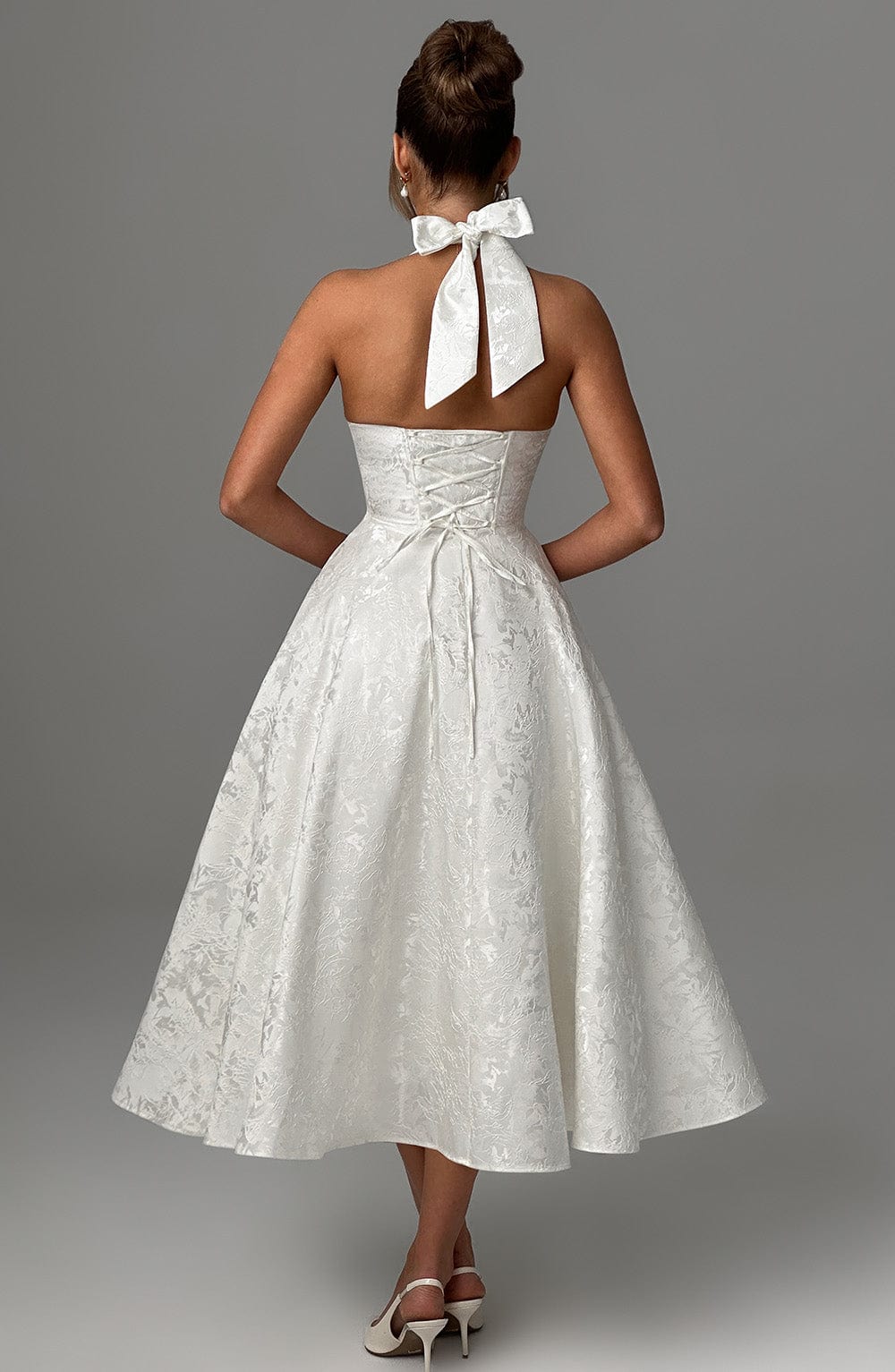 Bryza - Vestido midi con escote profundo en la espalda