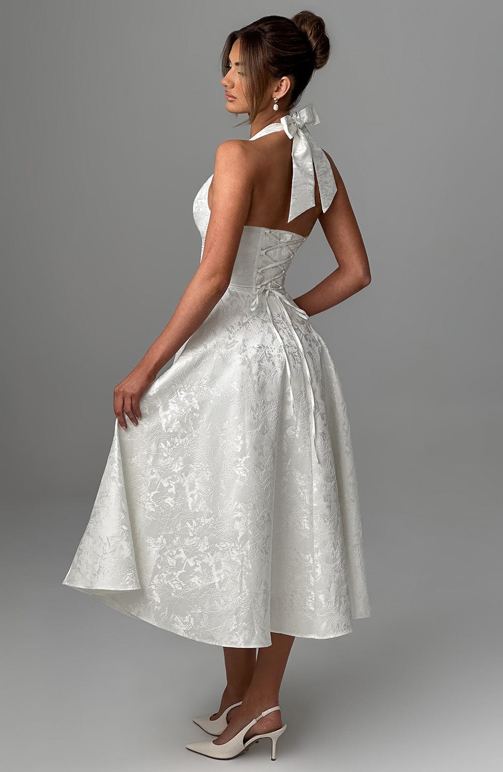 Bryza - Vestido midi con escote profundo en la espalda