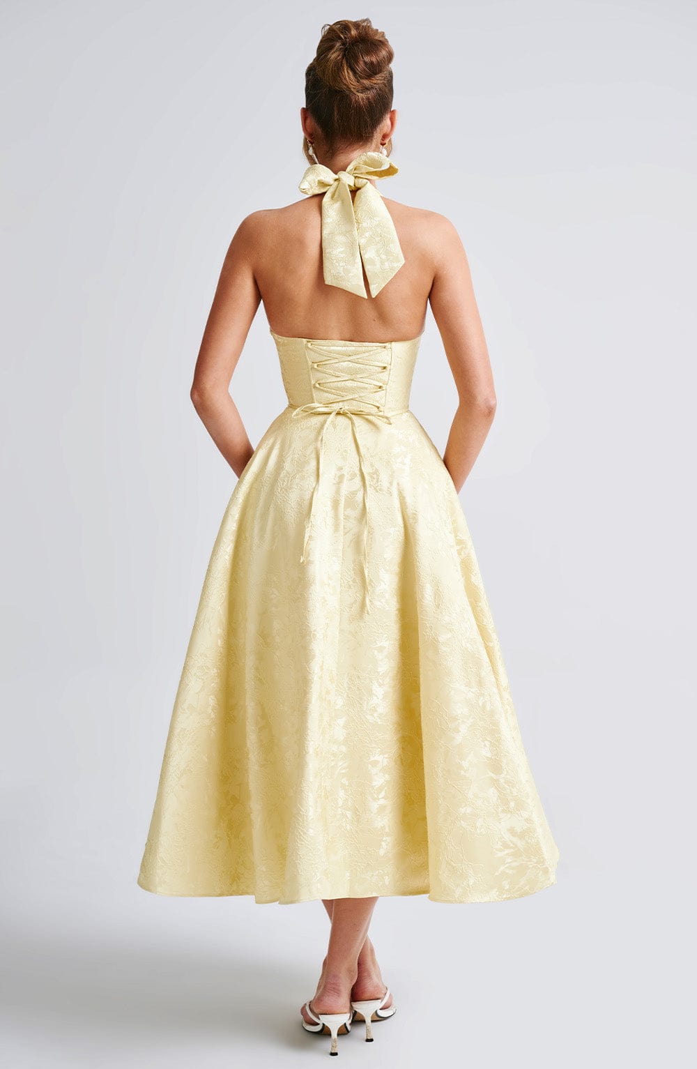 Bryza - Vestido midi con escote profundo en la espalda