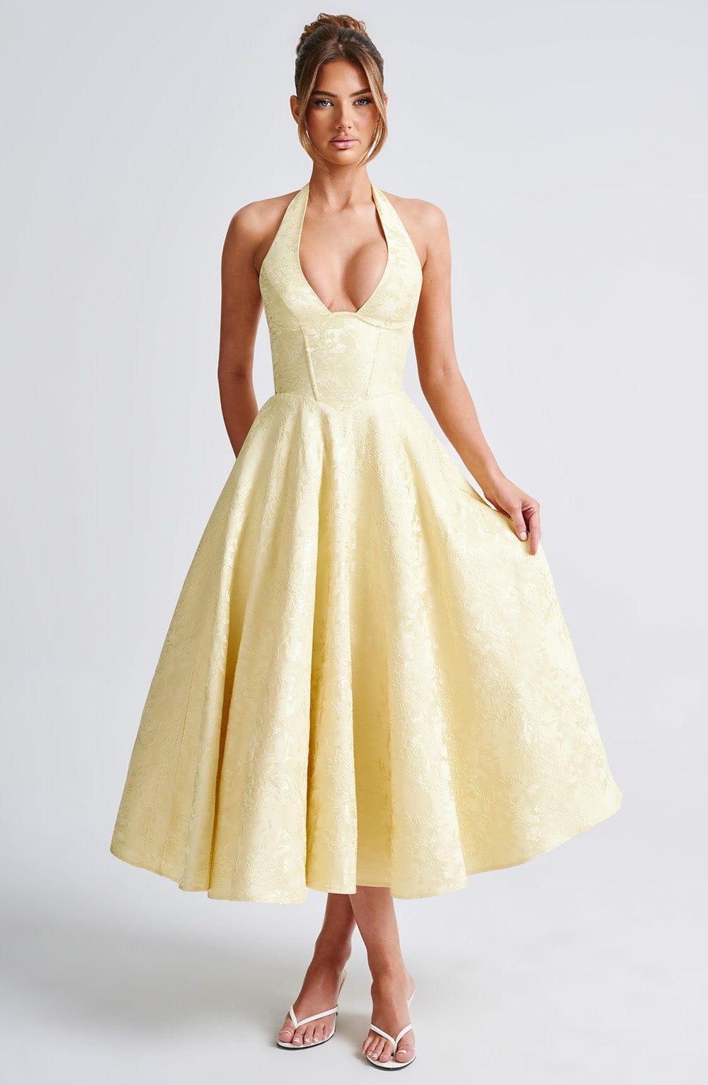 Bryza - Vestido midi con escote profundo en la espalda