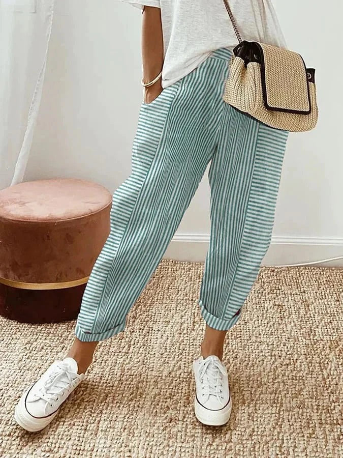 Klotylda – Pantalones de rayas elegantes para el verano