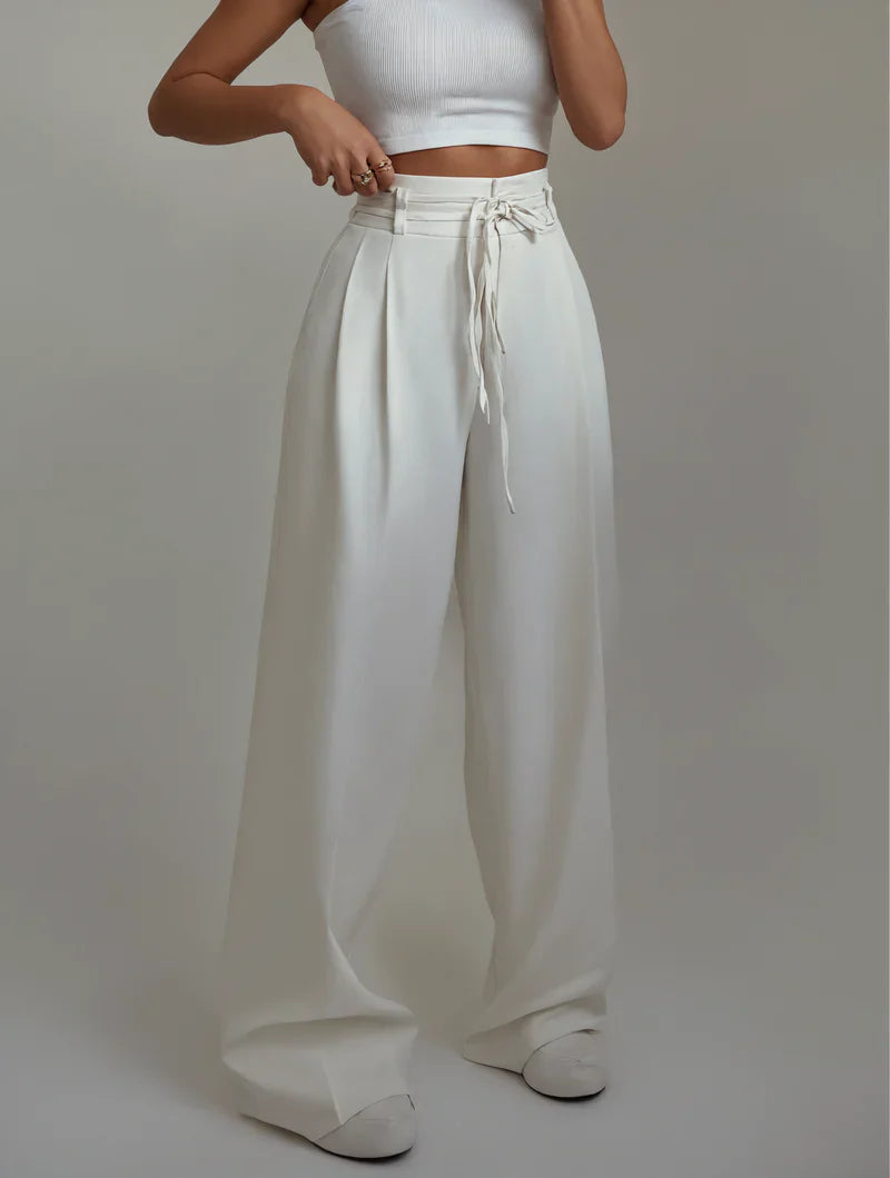 Stefania - Pantalones anchos de cintura alta
